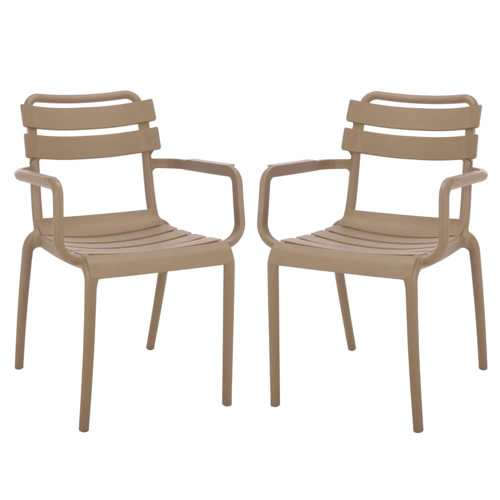 SAFAVIEH Outdoor Living Sarah Stacking Dining Armchair (Set of 2) - 21"W x 23"D x 32"H