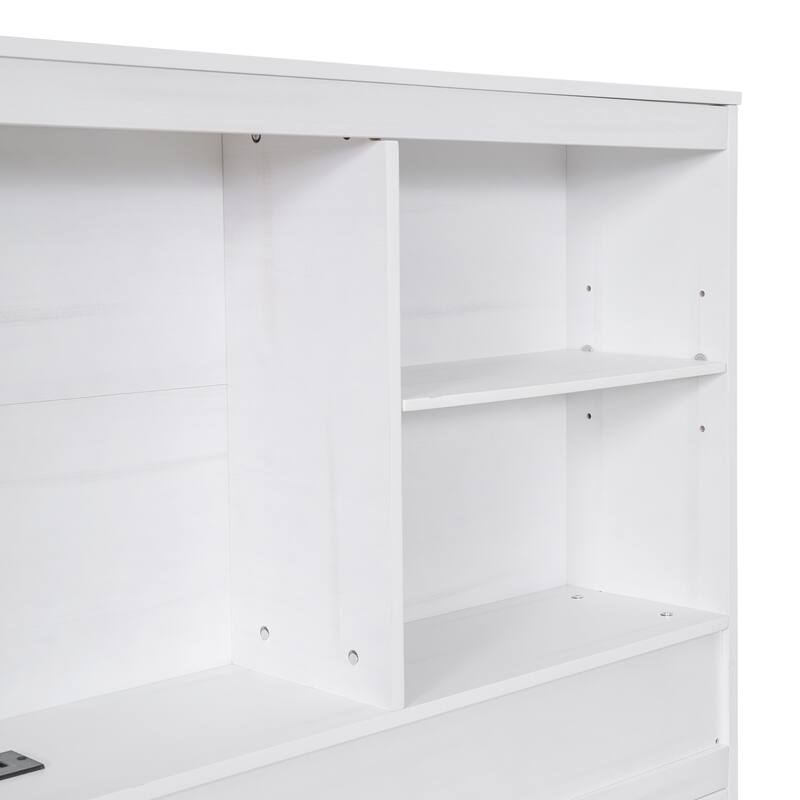 platform bed with Storage Headboard