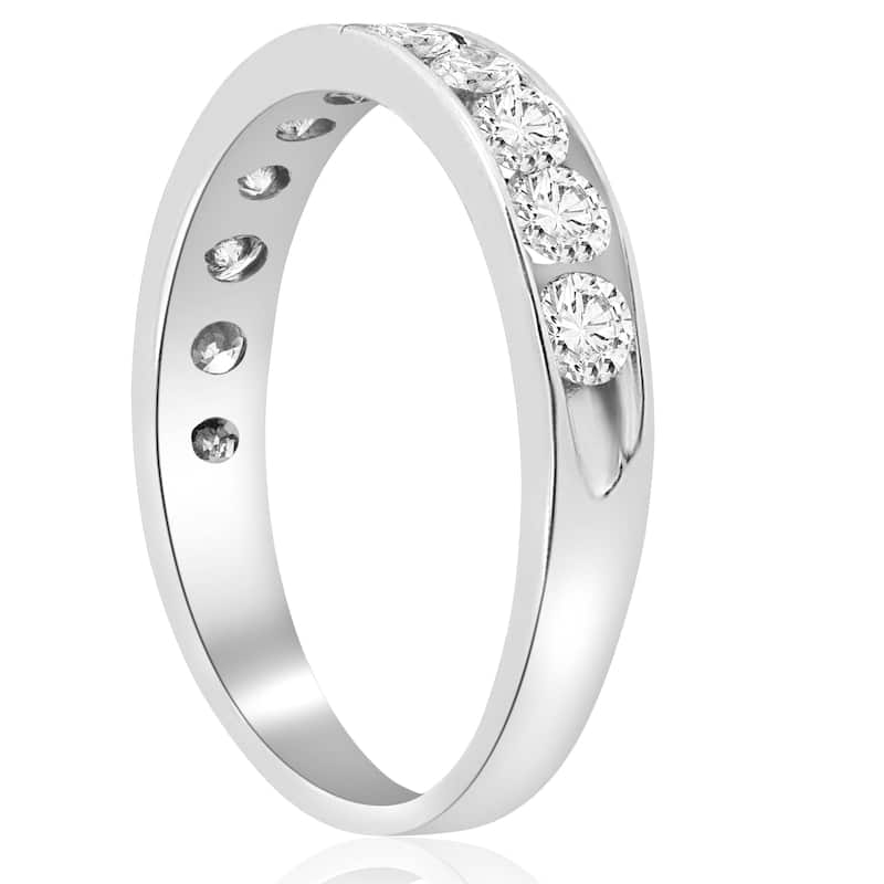 Platinum 1ct Channel Set Diamond Wedding Ring Lab Grown