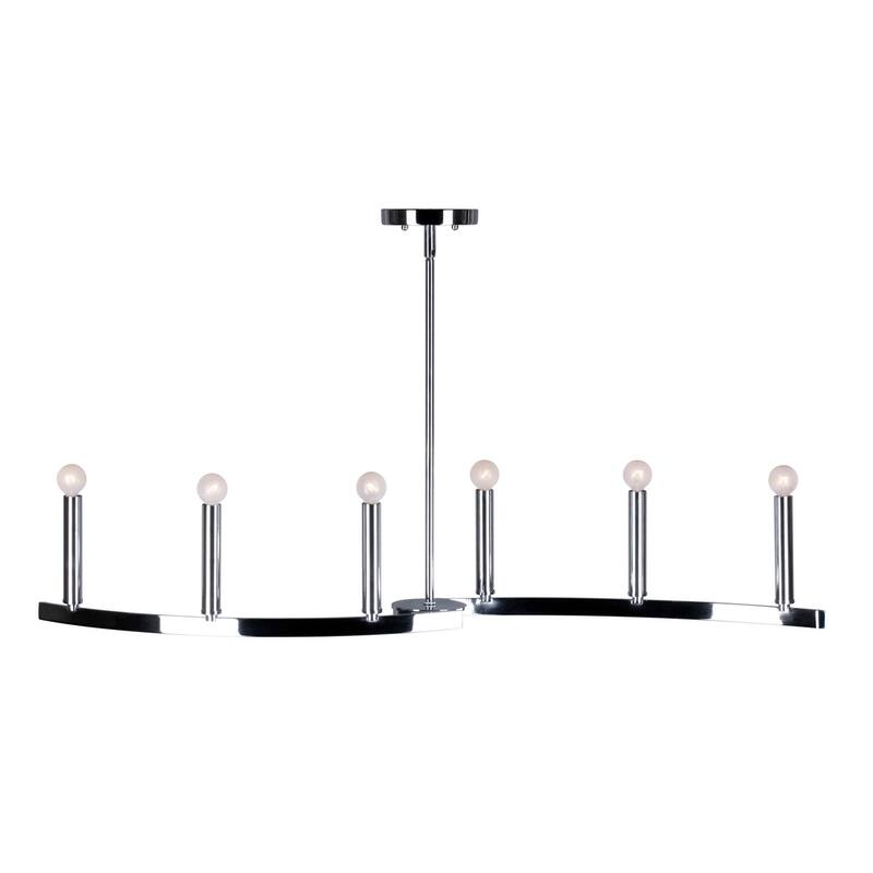 Forte Lighting 6 Light 41-1/2" Wide Linear Chandelier