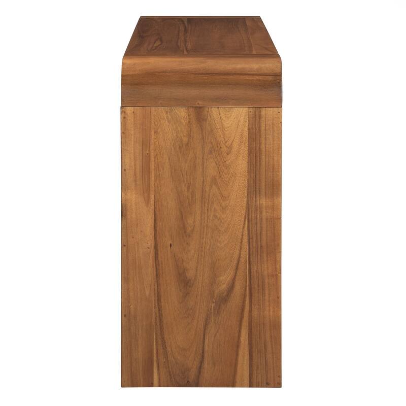 Console Table with Fluted Drawer Front, Entryway Table with Curved Corners , Sturdy Sofa Table for Hallway & Living Room
