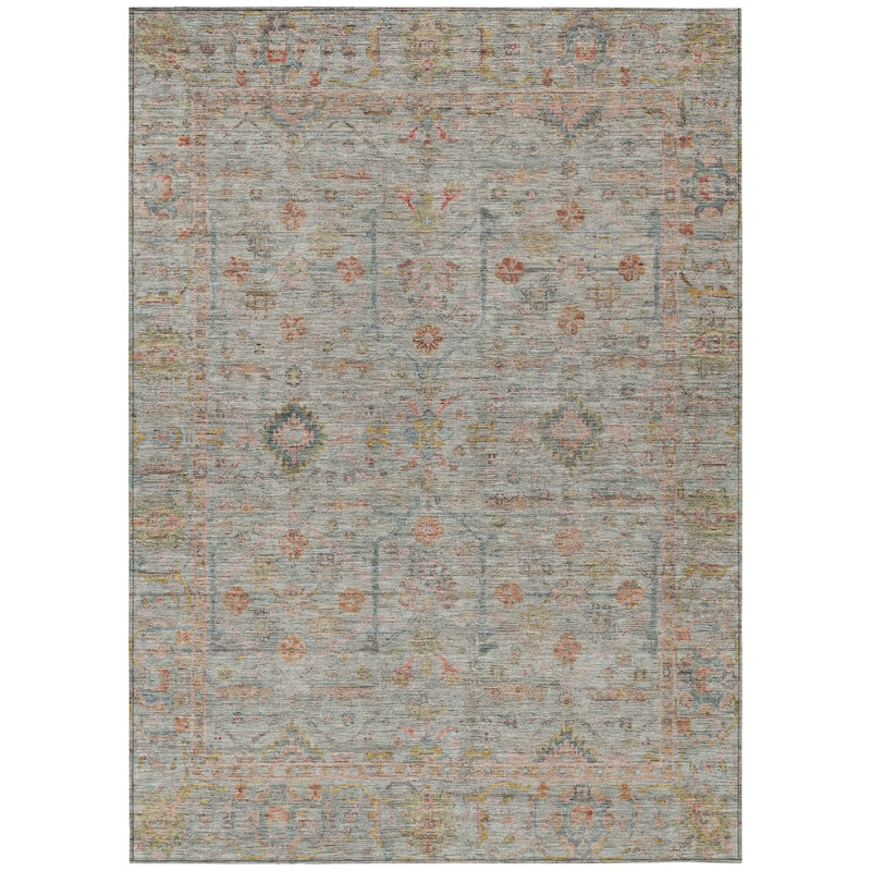 Machine Washable Indoor/ Outdoor Distressed Traditional Chantille Rug