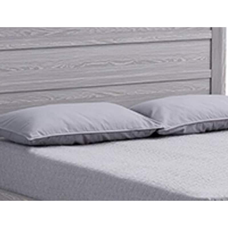 Laide Twin Bed with Channel Tufted Upholstered Headboard, Driftwood Gray