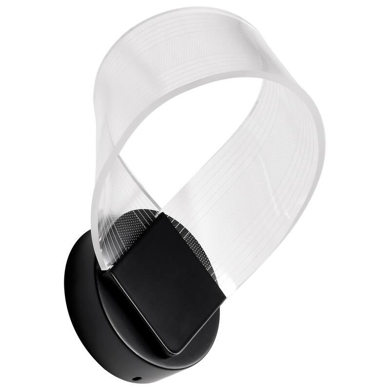 Barnett LED Wall Sconce Matte Black Silk Screened Acrylic Lens