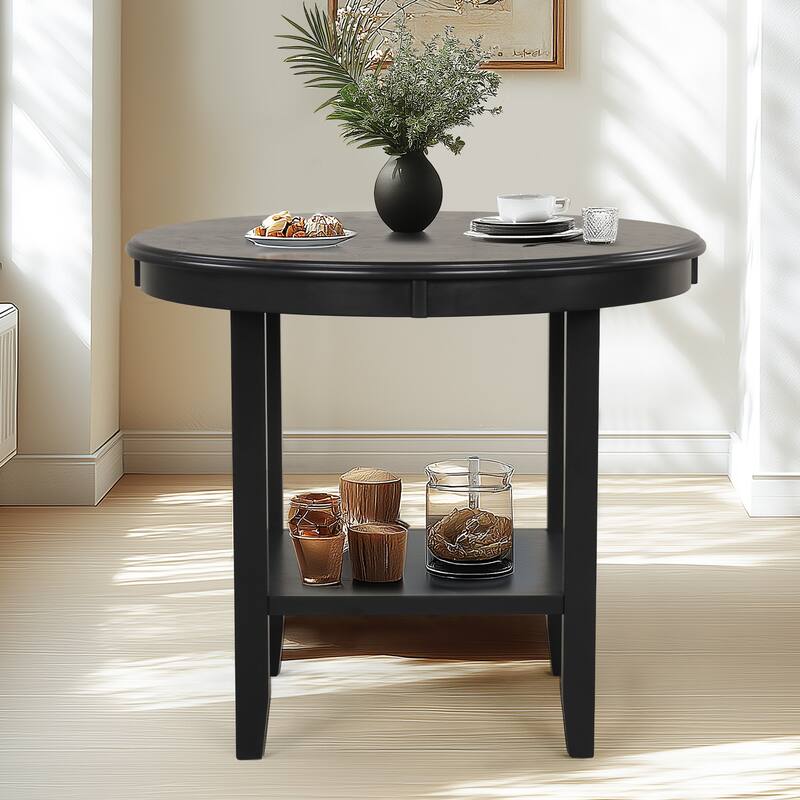 Ubaid 42'' Counter Height Dining Table With Storage - Black