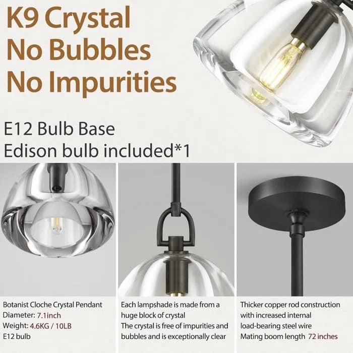 Crystal Hemisphere Pendant Light