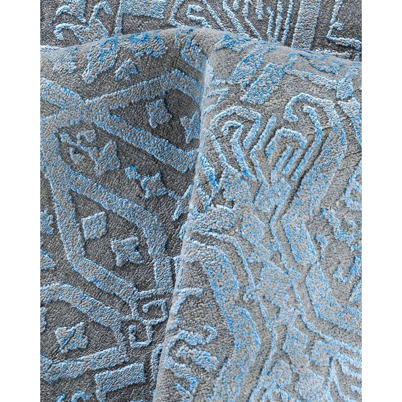 Ikat One-of-a-Kind Hand-Knotted Area Rug - Brown, 9' 1" x 12' 2" - 9' 1" x 12' 2"