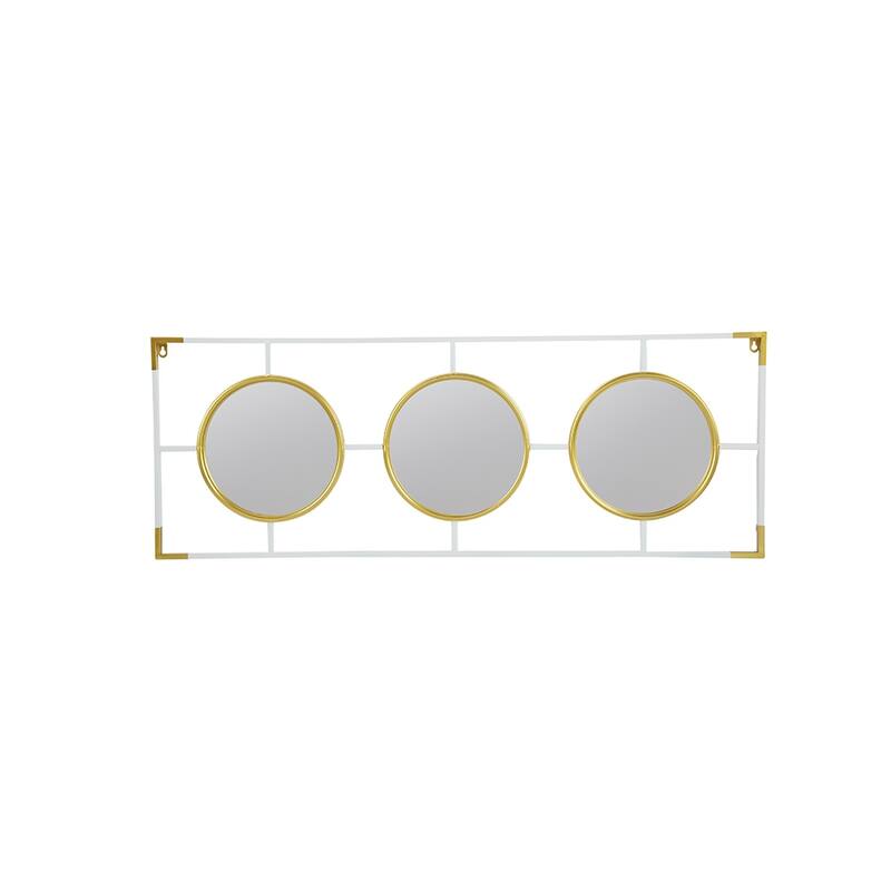 Gold and White Frame with Mirror