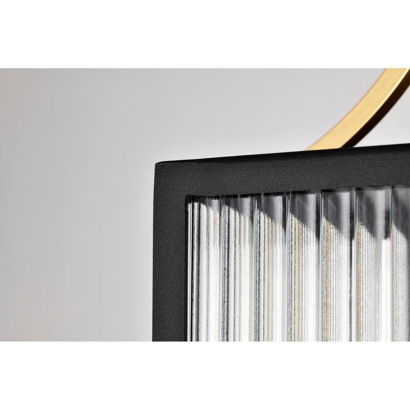 Holden Outdoor Post Lantern Gold and Black Finish Clear Glass