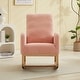 preview thumbnail 52 of 75, Upholstered Rocking Chair Nursery Chair with High Back and Side Pocket