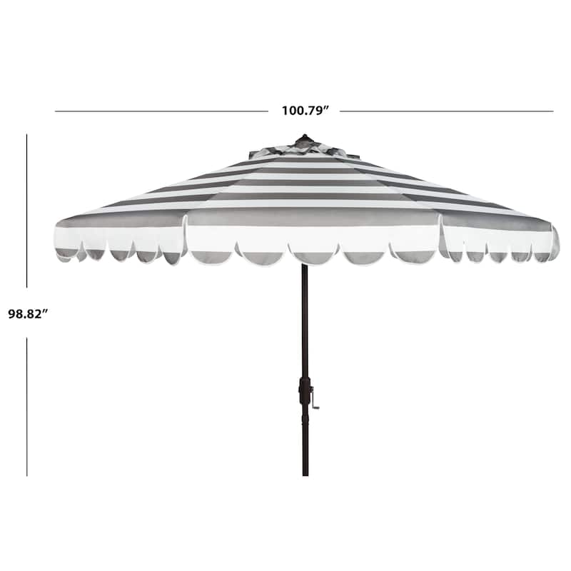 SAFAVIEH Nargiz Single Scallop Striped 9 Ft Crank Umbrella