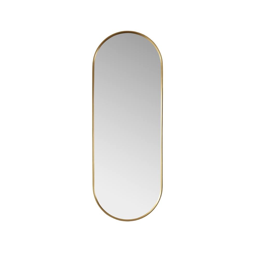 Vinnova Luarca 18 in. W x 48 in. H Oval Metal Wall Mirror