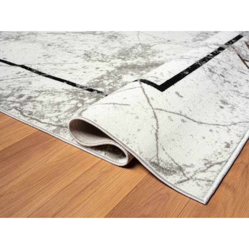 Kimberly Collection Abstract Border Area Rug