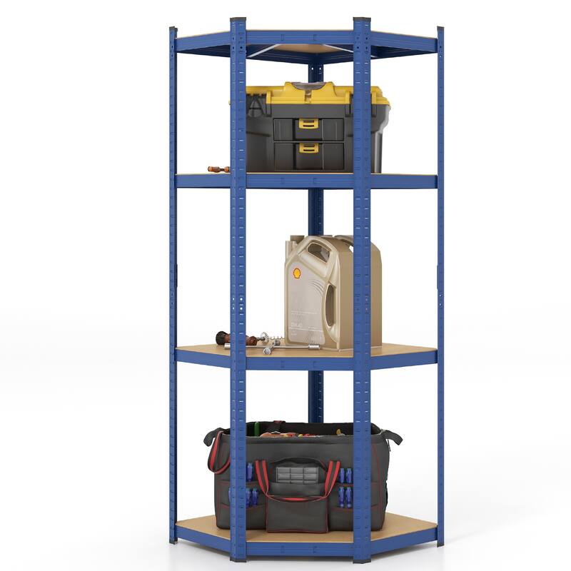 Gymax 2PCS 4-Tier Adjustable Garage Storage Utility Rack Corner