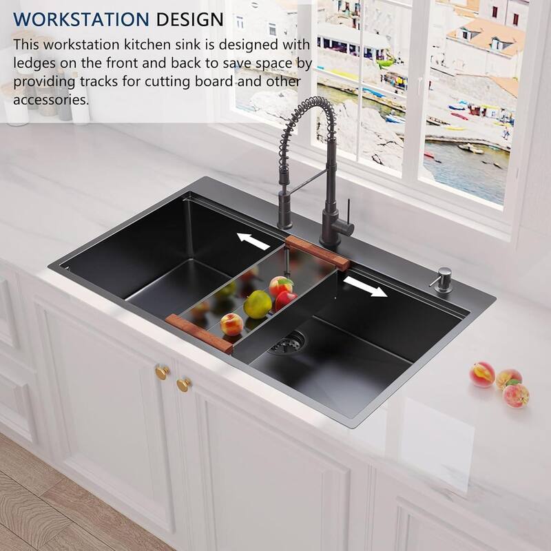 36 Inch Drop in Workstation kithchen Sink Single Bowl with Accessories