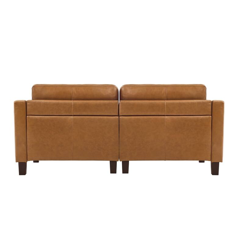 3-Seater Genuine Leather Tufted Sofa for Living Room