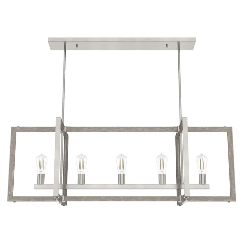 Hunter Woodburn 5-Light Linear Chandelier - Island, Dining Room - Industrial, Contemporary