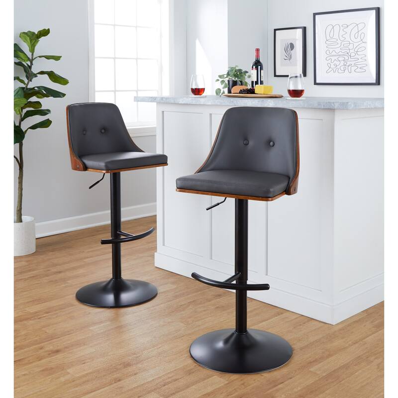 Carson Carrington Oscar Adjustable Bar Stool with Rounded T Footrest (Set of 2)