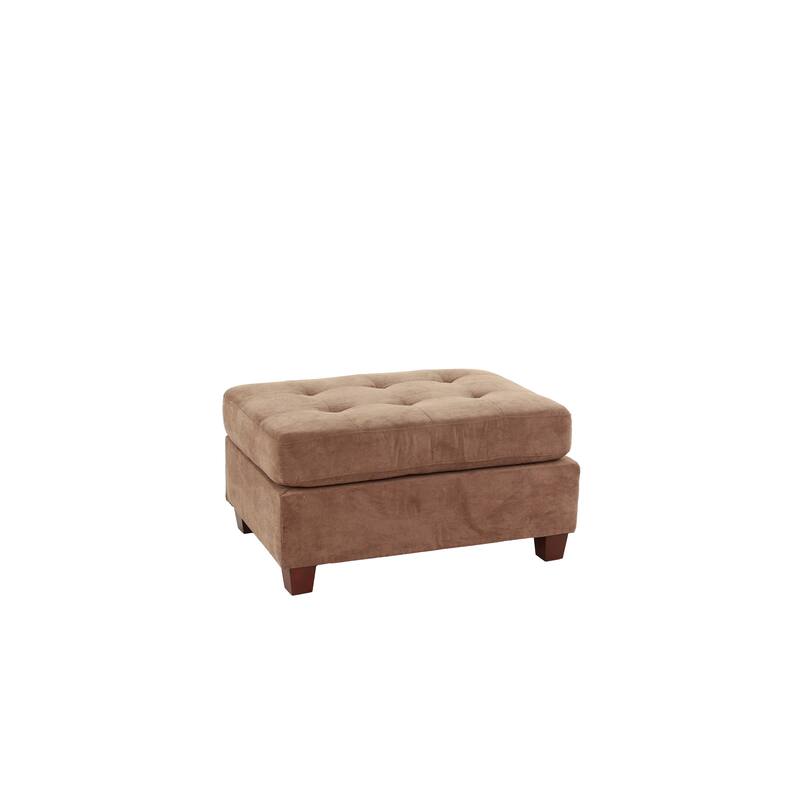 Cocktail Ottoman Waffle Suede Fabric Truffle Color W Tufted Seats Ottomans Hardwoods Living Room
