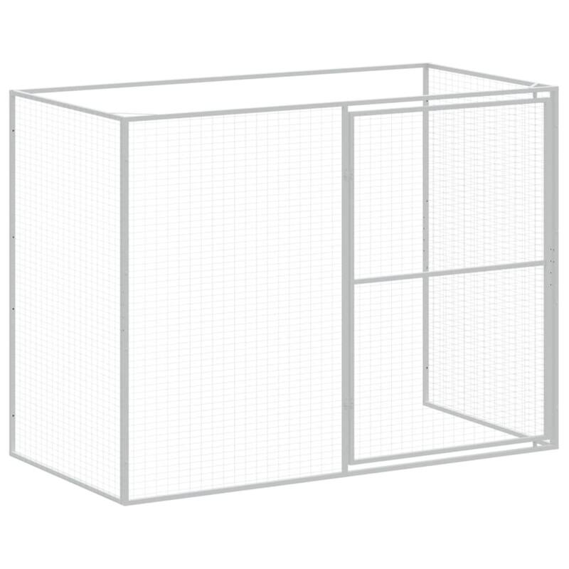 vidaXL Dog House with Run Light Gray/Anthracite multisize Galvanized Steel