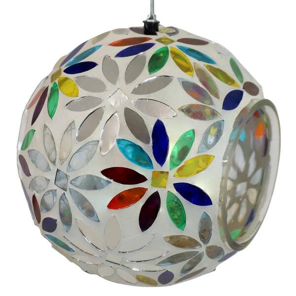 Shop Sunnydaze Rainbow Daisies Mosaic Glass Fly Through Hanging