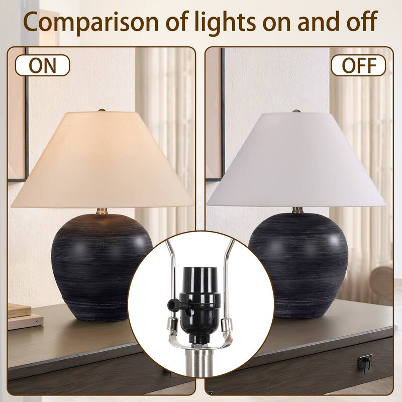 Ceramic Table Lamp with Linen Shade