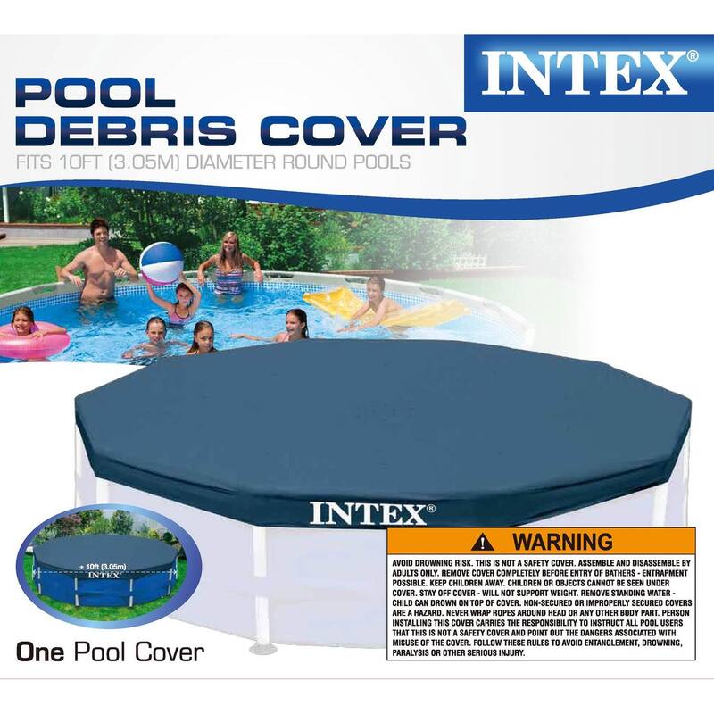Intex 10 Foot x 30 Inches Pool w/ 10-Foot Round Above Ground Pool Cover - 45.98