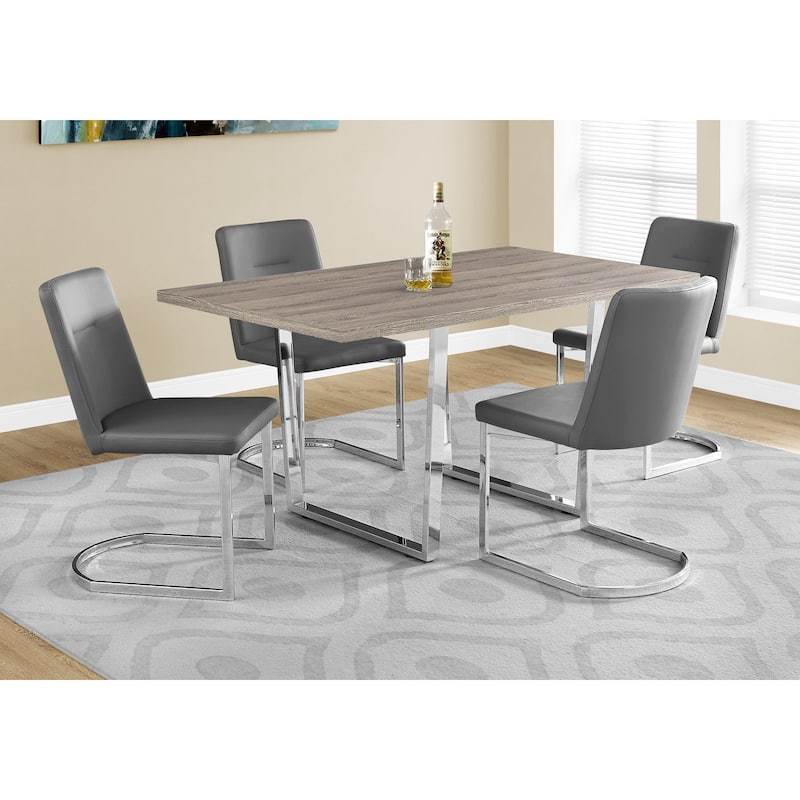 Dining Table, Rectangular, Kitchen, Dining Room, Chrome Metal