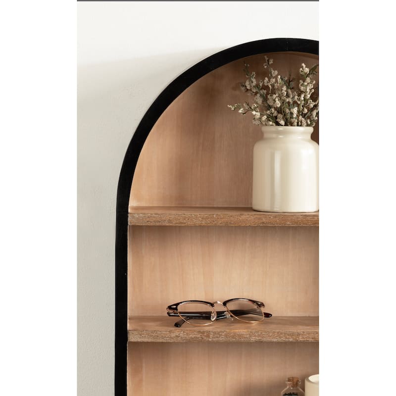 Kate and Laurel Hutton Wood Capsule Wall Shelf