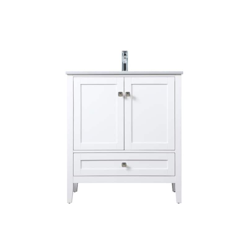 Elegant Lighting VF21130 Hamilton 30" Free Standing Single Basin - White