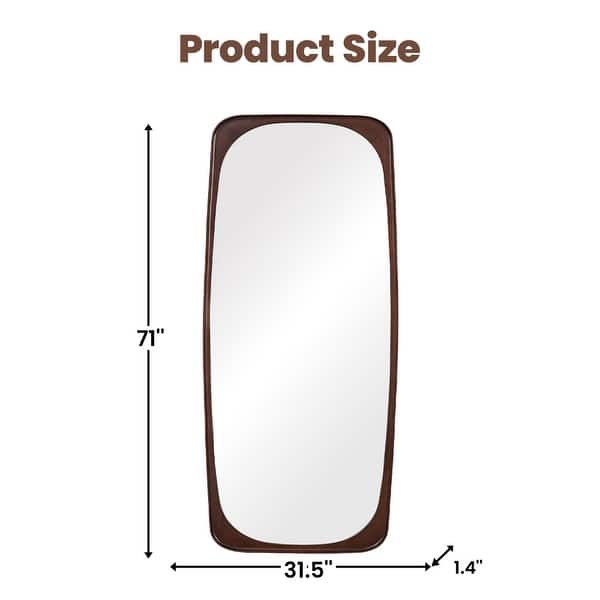 31.5 in. W x 71 in. H Rectangular Solid Wood Framed Floor Mirror - 71"x31.5"