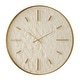 preview thumbnail 4 of 5, Framed Round Stone Wall Clock - 35.25" - Antique Gold Finish
