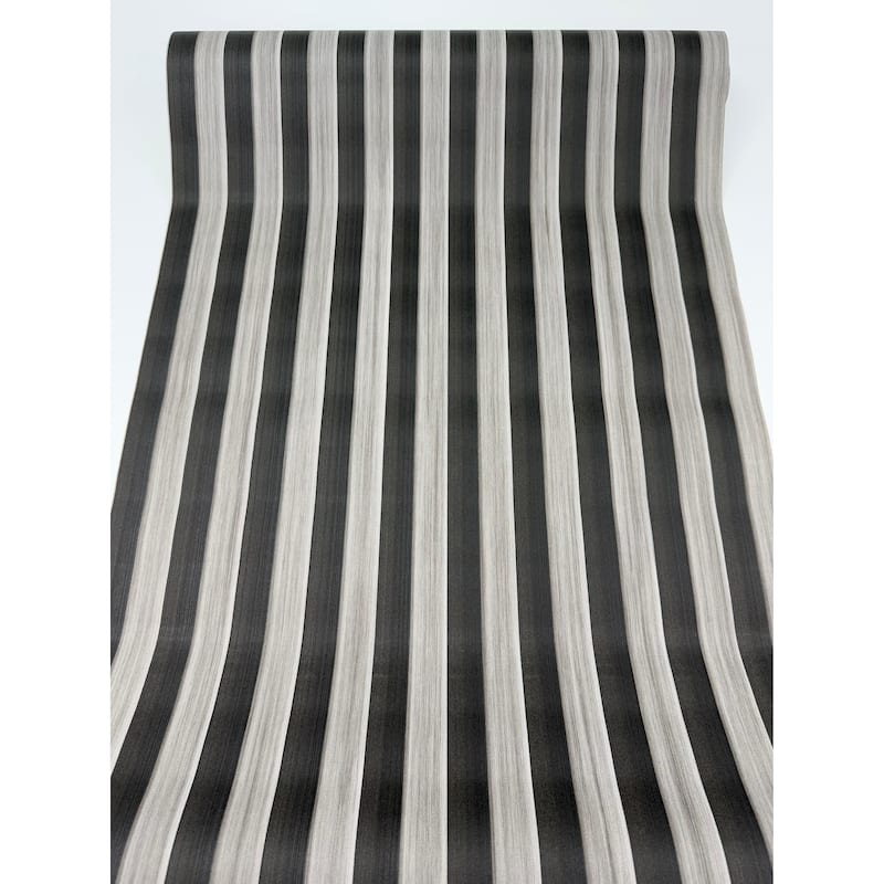 Deep Charcoal Vertical Timber Slat Look Embossed Modern Accent Wallpaper - Double Roll