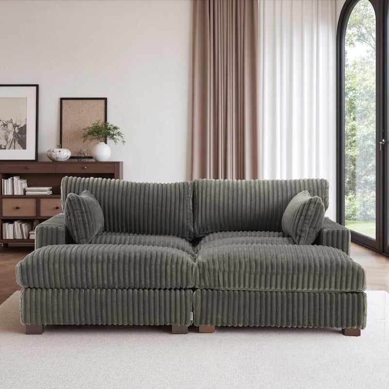 Oversized U-shaped Plush Modular Sectional Sofa Set