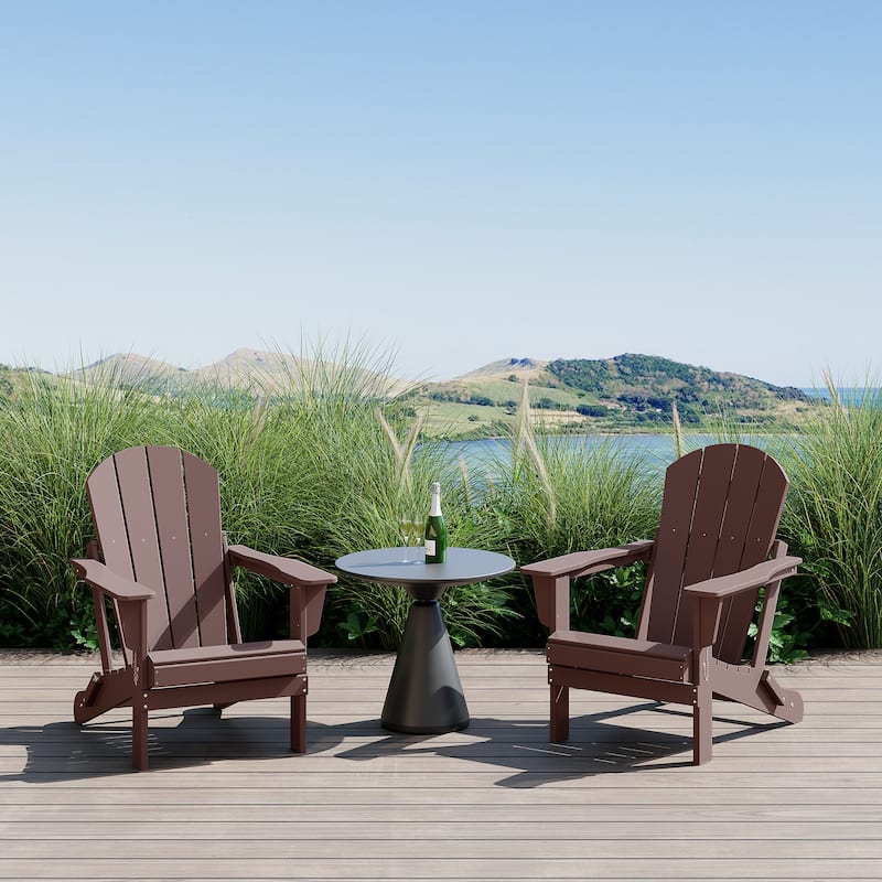 Polytrends Laguna Weather Resistant Outdoor Patio Folding Adirondack Chairs (Set of 2)
