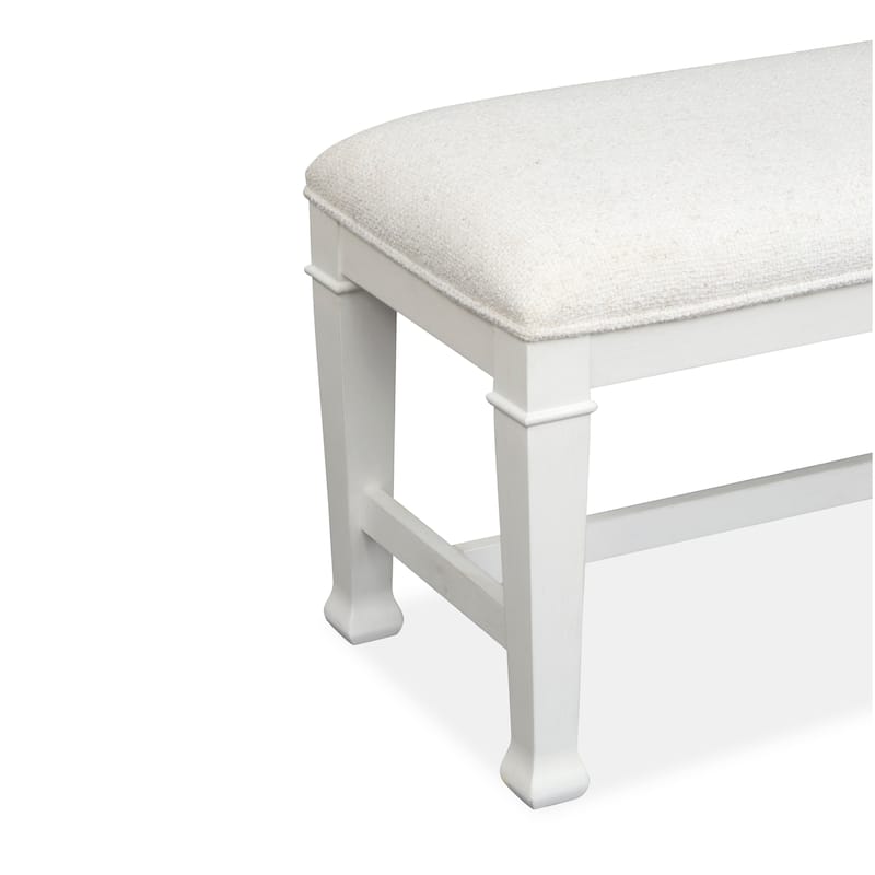 Magnussen Home Kingston Whisper White And Cerused Nutmeg Bench - 45''W x 16''D x 19''H