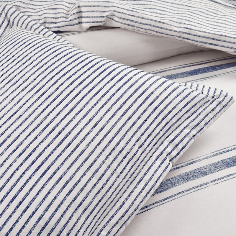 Lush Decor Farmhouse Stripe 3 Piece Duvet Cover Set