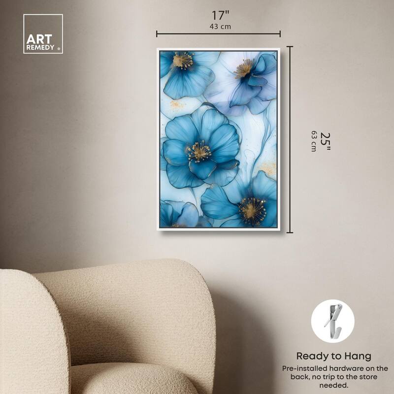 Gilded Cyanescence Canvas by Art Remedy