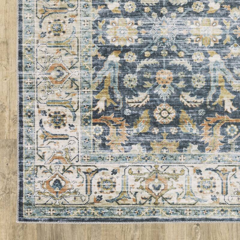 Vista Home Clarissa Washable Bordered Oriental Indoor Area Rug Mat