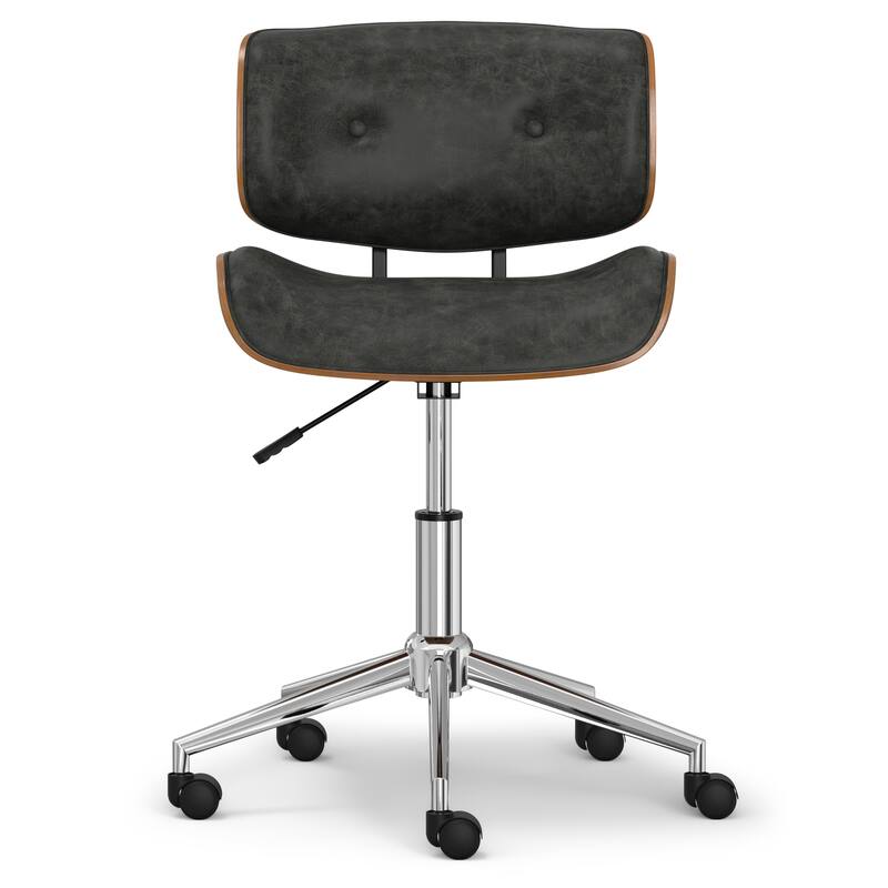 WYNDENHALL Perry Swivel Adjustable Executive Computer Bentwood Office Chair - 22 W x 25 D x 34.1 H