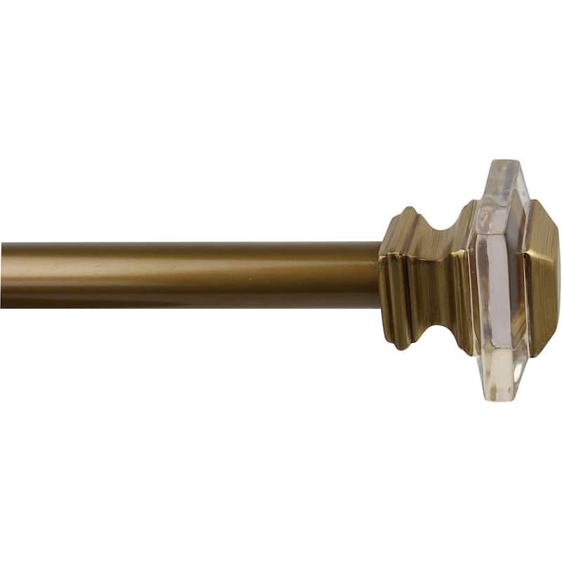 1-inch Diameter Cassini Adjustable Single Drapery Curtain Rod - 28"-48" - Renaissance Gold