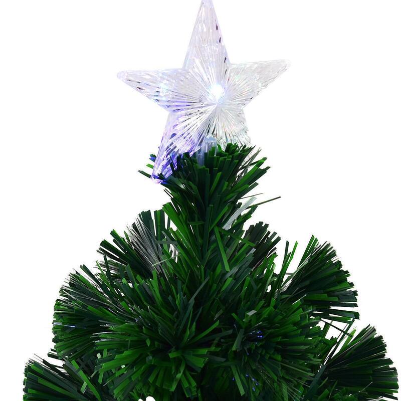 Costway 5' Pre-Lit Fiber Optic Artificial Christmas Tree w/Multi-Color - 5 FT