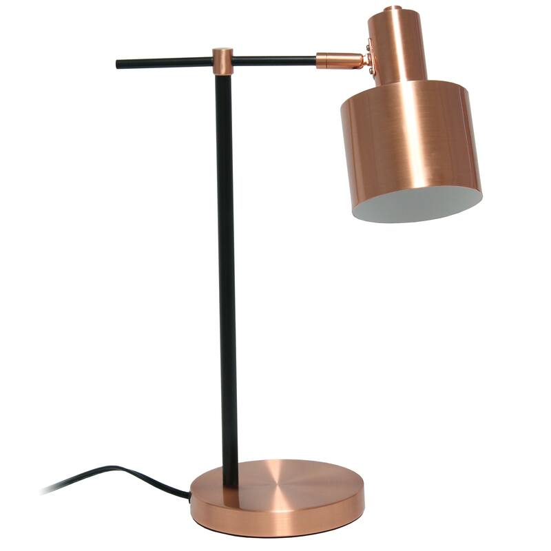 21 in. Rose Gold Finish Table Lamp with Gold Shade, Sturdy Table Lamp for Living Rooms and Bedrooms