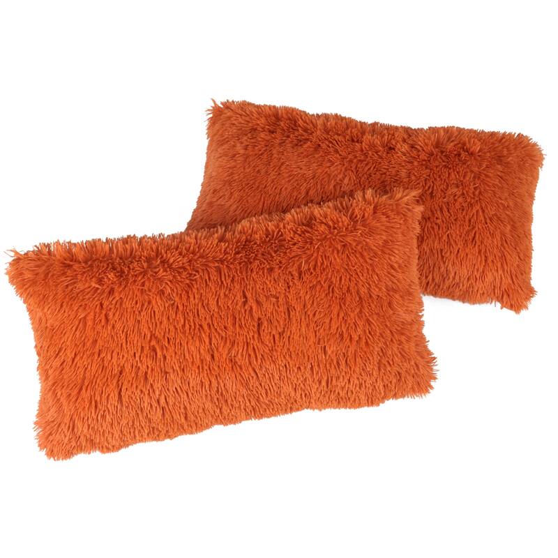 Halsted Shaggy FauxFur Decorative Throw Pillow Cover Set, NO INSERT