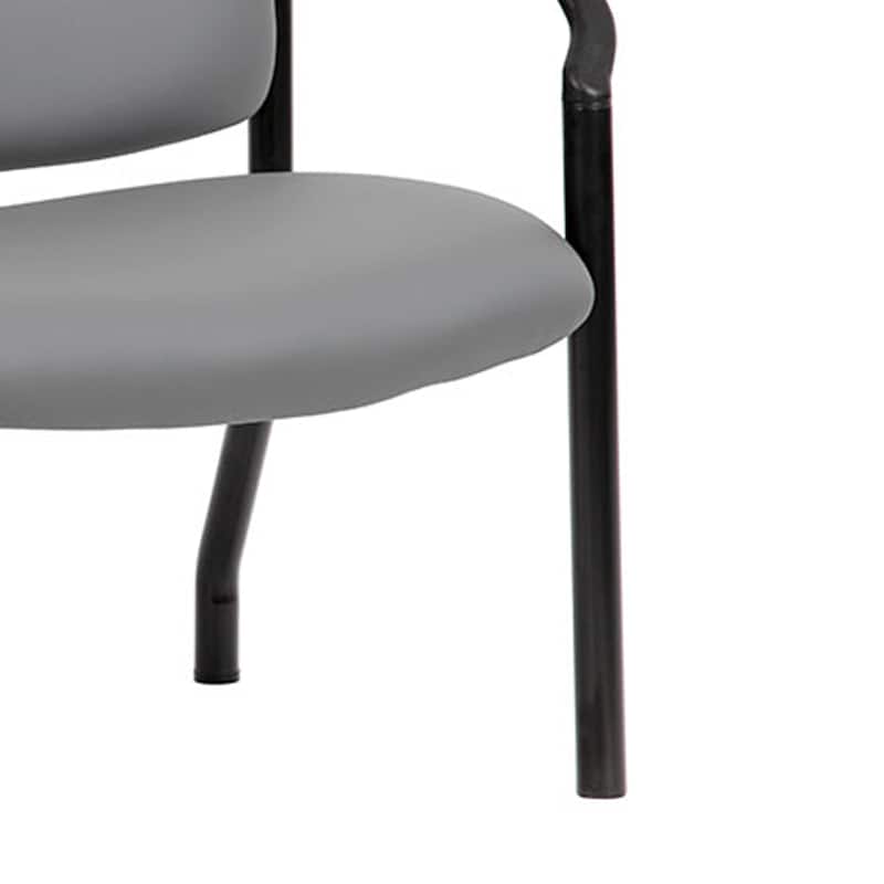 Theo XL Wide Guest Chair, Gray Antimicrobial Vinyl, 500 lbs