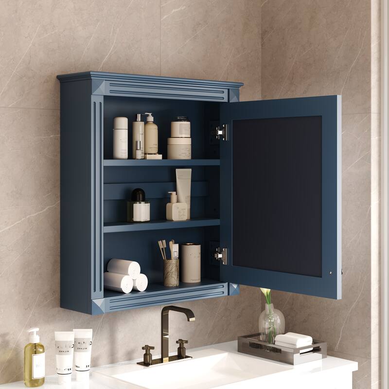 24'' x 27'' Wall Mounted Bathroom Storage Cabinet with Mirror