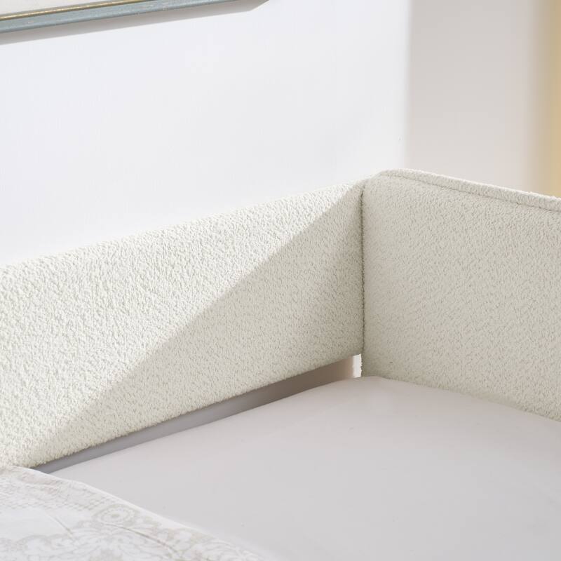 Twin Size Upholstered Daybed with Trundle and Tufted Sofa Design