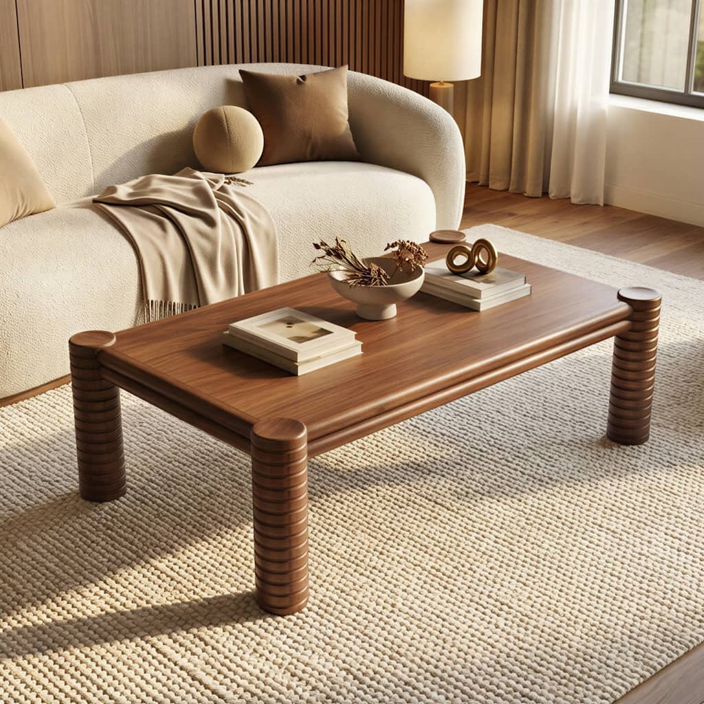 Studio London Ellis Coffee Table Mid-Century Rectangular Table and Easy Assembly