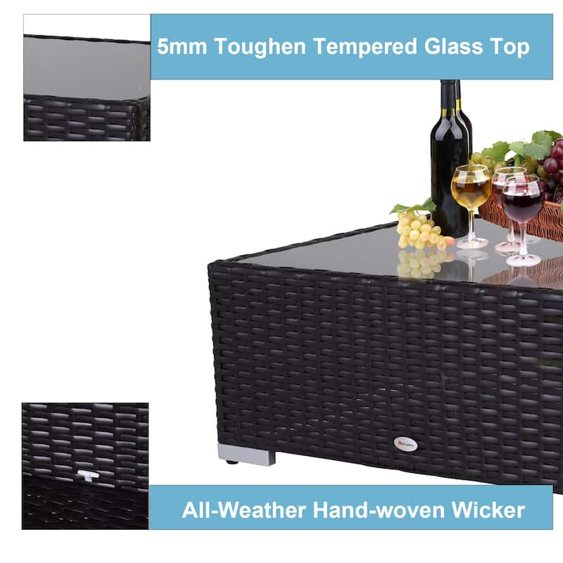 Outsunny 7-Piece Outdoor Wicker Patio Furniture Set