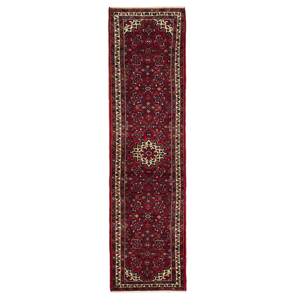 ECARPETGALLERY Hand-knotted Andelz Red Wool Rug - 2'9 x 10'9